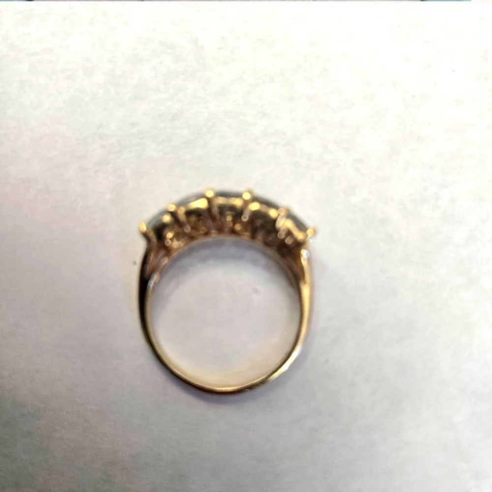 14kt Solid Yellow Gold Aquamarine And Diamond Ring